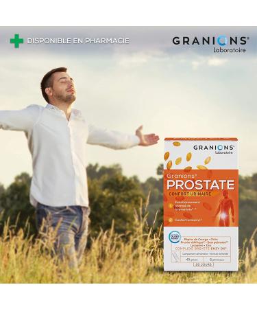 GRANIONS | Prostate | Contributes to the proper functioning of the prostate | Squash Seed Nettle African Plum | Patented and enhanced formula | 2x40 Capsules - Buy Online on GoSupps.com