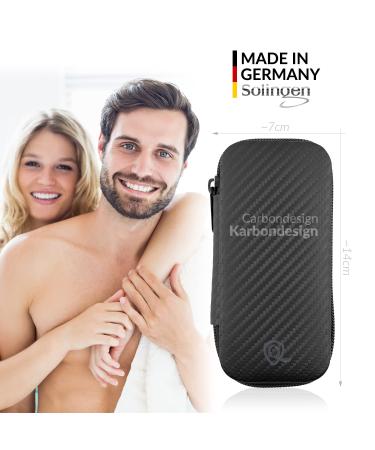 Marqus 7-Piece Manicure Set for Men & Women - Solingen German Quality with Patented Glass Files - Stylish Carbonlook Synthetic Leather Case - Buy Online on GoSupps.com