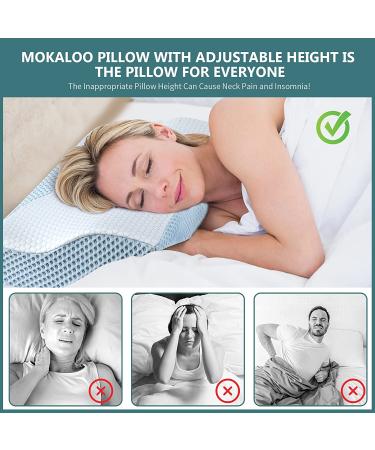 Mokaloo Memory Foam Cervical Pillow for Neck Pain Relief | Orthopedic Contour Neck Support Pillow for Side, Back, and Stomach Sleepers - Queen Size - Buy Online on GoSupps.com