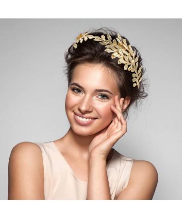 Frcolor Bridal Headband | Golden Leaf Baroque Headpiece | Vintage Bridal Accessories for International Shipping - Buy Online on GoSupps.com