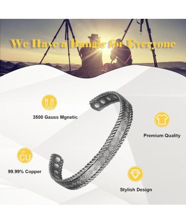 Shop Adjustable Copper Bracelets for Men & Women - Pure Copper Magnetic Jewelry Retro Fashion Gift - Buy Online on GoSupps.com