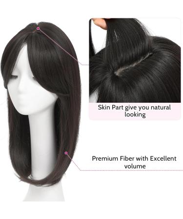 Ms Taj 18 Brown Black Hair Topper - Synthetic Long Layered Clip-in for Women | Add Volume & Conceal Thinning Hair - Buy Online on GoSupps.com