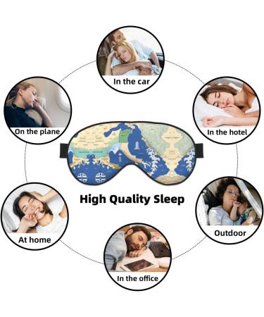 Greece Map Print Unisex Sleep Mask - Double-Sided Eye Mask for Sound Sleep & Skin Care - Buy Online on GoSupps.com