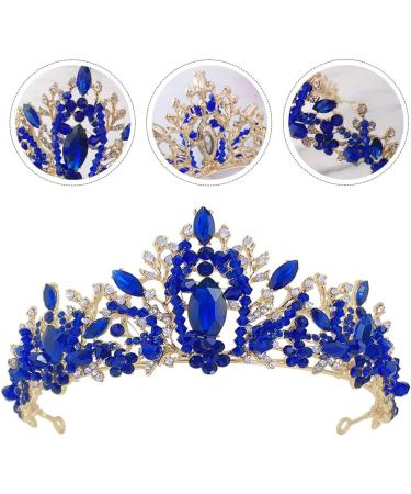 FRCOLOR Tiara Crown Crystal Silver Headband Diamond Bridal Headdress Wedding Prom Crown Hair Accessories Blue for Women Girl Birthday Wedding Christmas Party Favor Ornaments - Buy Online on GoSupps.com