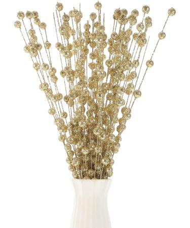 HOMSFOU 2 Bunches Imitation Golden Powder Berry Artificial Berry Branches Christmas Ornaments Sparkling Floral Sprays Artifical Flower Arrangements Christmas Picks Plastic Supplies Flash - Buy Online on GoSupps.com