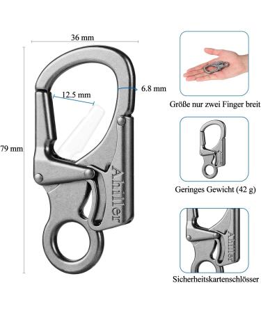 Buy Double Locking 3-Inch Alloy Carabiner | Small Black Carabiner Hook for Climbing Hiking & Camping | Keychain Style - 1 Piece - Buy Online on GoSupps.com