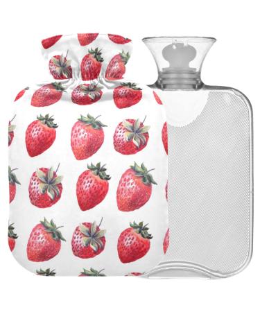 Naanle Sweet Strawberry Heat bottle MITEVED Transparent hot water bottle 1l heat bottle for bed hand feet warmer pain relief heat and cold therapy