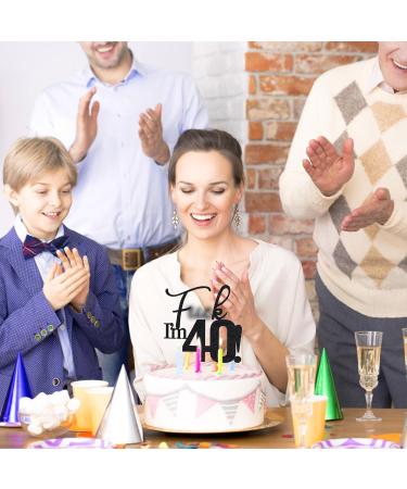 VIKY 40th Birthday Cake Topper | Glittery Kuchendeko for Men | Black 40th Birthday Party Decoration | Celebrate in Style - Buy Online on GoSupps.com