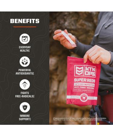 MTN OPS Super Reds Daily Health and Antioxidant Drink Powder Free Radical Fighting Blend Boosted with Phyto-Nutrients 30 On-The-Go Packs Just Add Water - Buy Online on GoSupps.com