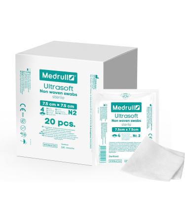 Buy Medrull Sterile Ultrasoft Non-Woven Compresses - 4 Layer 7.5cm x 7.5cm - Pack of 40 Pieces - Ideal for International Shipping - Buy Online on GoSupps.com