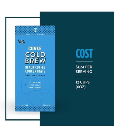 Cuve Coffee Cold Brew Concentrate 36 oz - 12 Servings | Unsweetened Black Concentrated Coffee | Boxed Cold Brew on Tap | Direct Trade & Ethically Sourced - Buy Online on GoSupps.com