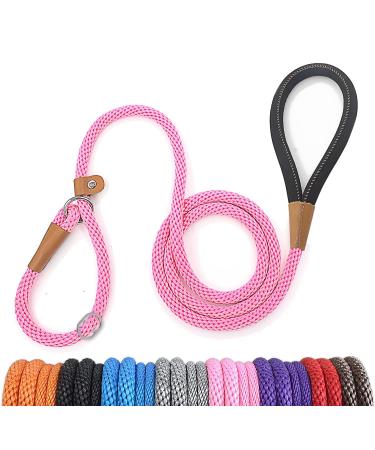 lynxking tow lines for dogs dog linen retriebeleine Kleine Zugleine for small medium-sized large dogs (pink train stop-0.9cm x 180cm) Train stop-0.9cm x 180cm pink