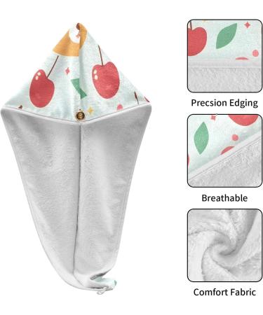 Bear Cherry Hair Towel 2 Pack - Super Absorbent Quick Dry Hair Turbans for Women & Girls - Buy Online on GoSupps.com