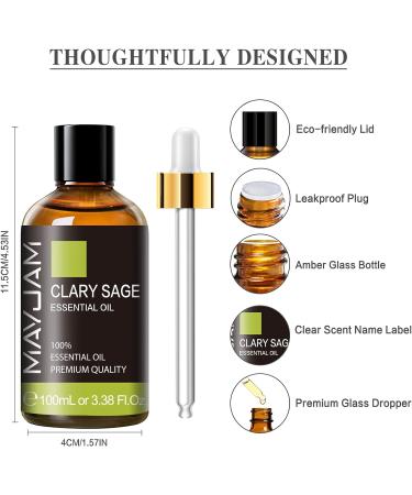 MAYJAM Clary Sage Essential Oil 100ML for Diffuser & DIY Home Use - Buy Online on GoSupps.com