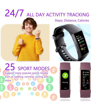 Activity Tracker for Men & Women | 1.1'' AMOLED Screen Fitness Watch with Heart Rate Blood Pressure Sleep Monitor & Calorie Tracking | Smart Band for Android & iPhone - C67 Schwarz - Buy Online on GoSupps.com