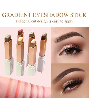 Glitter Gradient Eyeshadow Stick Set Waterproof Shimmer Eye Makeup in 12 Colors (6 Packs) - Buy Online on GoSupps.com