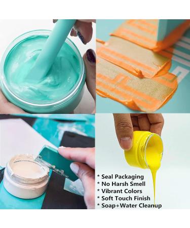 JAJADO 12 Jars Chalk Paste Paint Set with 9 Mini Squeegees and Stir Sticks - Screen Printing Ink for Furniture and Adhesive Stencils - Buy Online on GoSupps.com