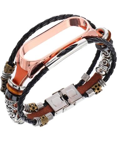 Buy Hemobllo Brown Gold Wristband Watch Band for Xiaomi Mi Band - Compatible Durable Stylish Strap for Fitness Tracking - Buy Online on GoSupps.com
