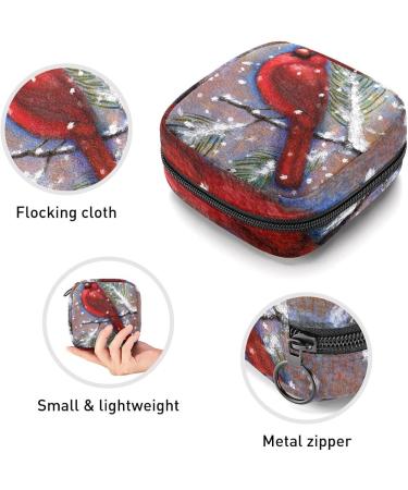 Vintage Red Animal Bird Color Period Bag | Sanitary Napkin Storage & Travel Makeup Pouch - GIAPB - Buy Online on GoSupps.com