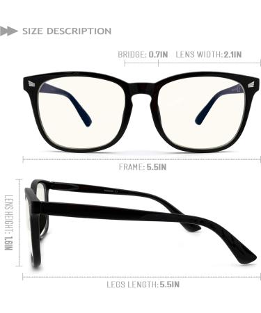 Shop HEEYYOK Light Leak Model Blue Light Filter Glasses for Men & Women | Anti-UV Screen Glasses with Bag | Quality +0.75 C1C1 - Buy Online on GoSupps.com
