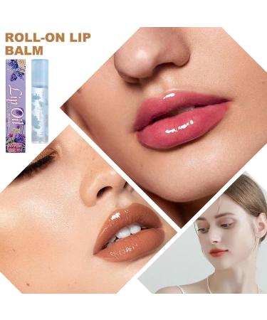  Duqulle Roll On Lip Oil - 0.21oz Cute Roll On Moisturizing Floral Oil Lip Balm - Nourishing Clear Lip Balm with Flowers for Birthday Gift Duqulle - Buy Online on GoSupps.com