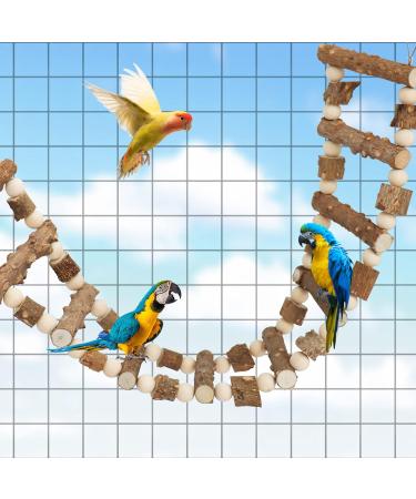 Buy Natural Wooden Bird Ladder & Accessories | Toys for Parrots Hamsters Rats | Climbing Conductor for Bird Cages (72x10x9 cm) - Buy Online on GoSupps.com