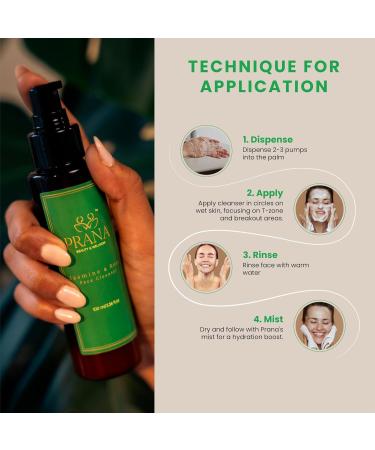 PRANA Rose & Jasmine Facial Cleanser - Natural Face Wash with Ayurvedic Ingredients, Jojoba & Rose Oil, Jasmine Oil & Cucumber - Anti-Aging & Brightening Face Wash - Vegan, Cruelty-Free - 100ml - Buy Online on GoSupps.com