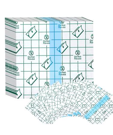 100 PCS Transparent Stretch Adhesive Bandage Waterproof Clear Film Dressing Bandages Adhesive Bandages Shower Shield Dressing Tape for Tattoos Swimming Showering (3.1 inch 3.1 inch)