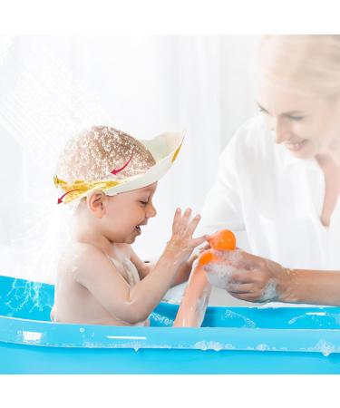 Kids Shower Cap Adjustable Hair Washing Caps Ear Covers for Shower Hair Washing Shampoo Shield Baby Visor for Eyes and Ears Protector Bath Head Shield for Infant (Yellow) - Buy Online on GoSupps.com