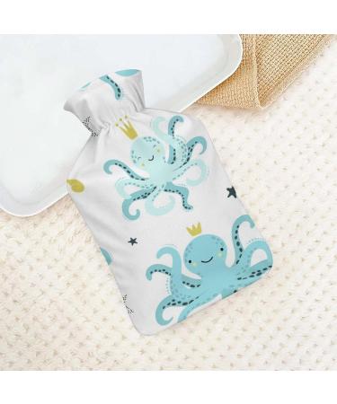 Blue Octopus Hot Water Bottle with Plush Cover - 26.5x15.3cm Bed Warmer for Adults & Children - International Shipping Available - Buy Online on GoSupps.com