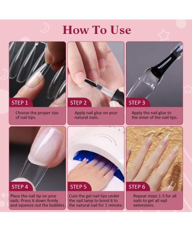 TuDou Soft Gel Full Cover Nail Tips 240PCS - Clear Coffin & Almond Gelly Tips for Nail Extensions - Long False Press On Nails - Nail Art Salon Quality - 10 Sizes & 2 Shapes - Includes Storage Box - Buy Online on GoSupps.com
