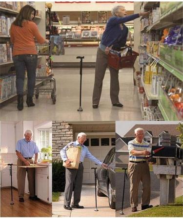 Walking Stick with Crutches Poles -with Small 4 Leg Base- Easy and Smart Adjustable Walking Stick- Lightweight Aluminum Walking Stick Made of Stainless Steel Vision - Buy Online on GoSupps.com