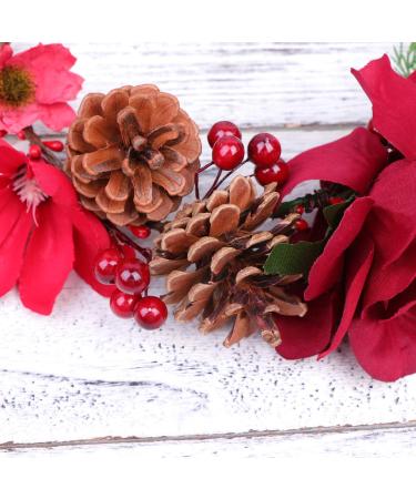 Beaupretty Christmas Hair Wreath Headdress - Natural Berries Rose Flowers & Leaves | Adjustable Band for Women - Buy Online on GoSupps.com