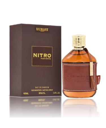 Dumont NITRO POUR HOMME - 3.4 Eau De Parfum - Men s Perfume with Fruity Floral Woody & Masculine Fragrance - Long Lasting Cologne Mist & Body Spray - for Him Fruit Woody Floral
