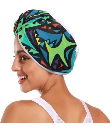 Abstract Sharks Hair Towel 2 Pack | Super Absorbent Quick Dry Hair Turbans for Women & Girls - Buy Online on GoSupps.com
