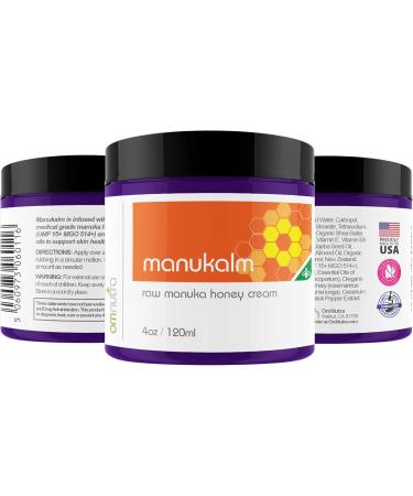 Buy New Zealand Manuka Honey Cream 4OZ - UMF 15+ Medical Grade Ointment for Eczema Psoriasis & Rosacea Care - With Colloidal Oatmeal - Buy Online on GoSupps.com