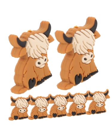 SEWOART 10pcs Highland Beads Animal Beads Silicone Beads Baby Cute Light Brown Toy Silica Gel Light Brown 2.8x2.7cm