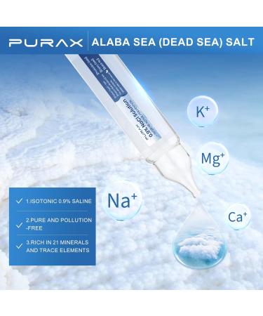 PURAX Saline Solution 0.9% Nasal Cleanse for Babies Kids and Adults Isotonic Saline Solution for Eye Care Wound Cleansing - 56 Count (5ml Each) - Buy Online on GoSupps.com