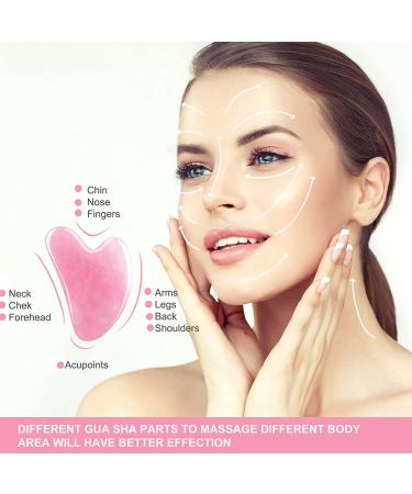 Gua Sha Tool for Face Eyes and Whole Body Massage  Natural Jade Stone Natural Jade Stone Gua Sha Board for SPA Acupuncture Therapy Trigger Point Treatment (Pink) Pink Gua Sha - Buy Online on GoSupps.com