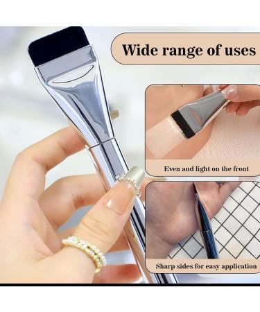2-Piece Silvery Foundation Brush Set | Flat & Powder Brush for Liquid & Concealer | Perfect Gift for Women & Girls - Buy Online on GoSupps.com