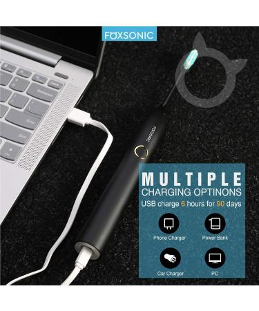 Sonic Rechargeable Electric Toothbrush - 5 Modes Timer 7 Brush Heads Travel Case | Dentist Recommended - Shop Now - Buy Online on GoSupps.com