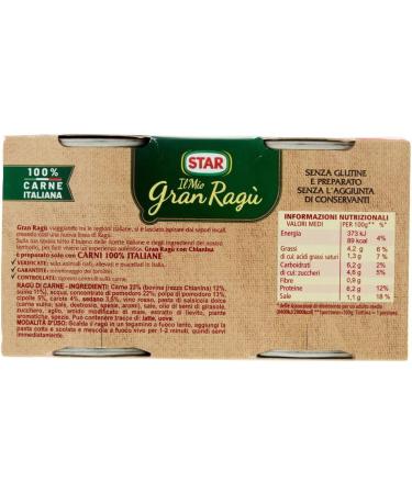  Italian Gourmet E.R. My Gran rag Star Tuscan Inspiration Lot de 12 sauce tomate au b uf Chianina 2 x 100 g Soupe tomate + polpa italien gourmet 400 g - Buy Online on GoSupps.com