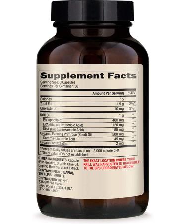 Dr. Mercola Antarctic Krill Oil for Women with Evening Primrose Oil - 270 Capsules, Omega 3 Fatty Acids, MSC Certified, Non GMO, Soy-Free, Gluten Free - Buy Online on GoSupps.com