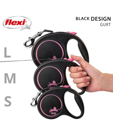 Flexi Retractable Leash - Black/Pink Design | Size L - Multi Size Options | Ideal for Small Dogs - International Shipping Available - Buy Online on GoSupps.com