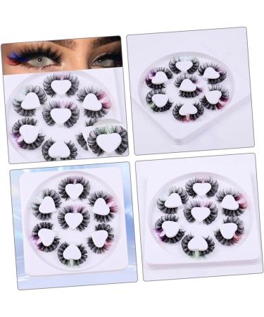 FRCOLOR 7 Pairs False Lashes Fake Eyelashes Colored Lash Extensions Color Lashes Faux Eyelashes Lashes with Color Lash Clusters Colored Eyelashes Colored Lashes Curly Chemical Fiber Extend - Buy Online on GoSupps.com