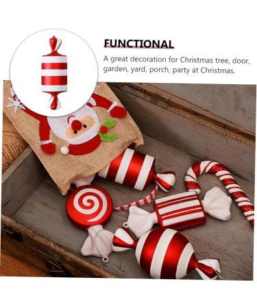 Zerodeko 1pc Christmas Candy Decoration christmas tree Cosmetics candy decorate Xmas Adornment outdoor christmas decorations decor Ornament pendant pvc set red Christmas household Red 15X6X6CM - Buy Online on GoSupps.com