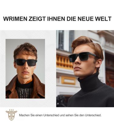 Wrimen Polarized Sunglasses for Men - Retro Classic UV400 Protection Black Frames & Gray Lenses - Perfect for Travel & Camping - Buy Online on GoSupps.com