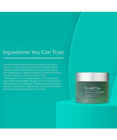 ClarityRx Cold Compress Cucumber Face Mask - Cooling Facial Treatment for Sensitive Skin (1.7 oz) - Buy Online on GoSupps.com