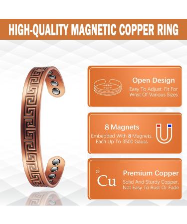 Pure Copper Magnetic Therapy Bracelet for Men - Relieve Arthritis & Carpal Tunnel Pain - Buy Online on GoSupps.com