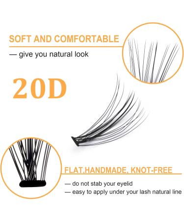 20D 0.07D 16mm Cluster Lashes - 120 Pcs Individual C D Curl B&Q LASH DIY Eyelash Extensions at Home - Individual Eyelashes - 10D to 20D - B&Q LASH - Buy Online on GoSupps.com